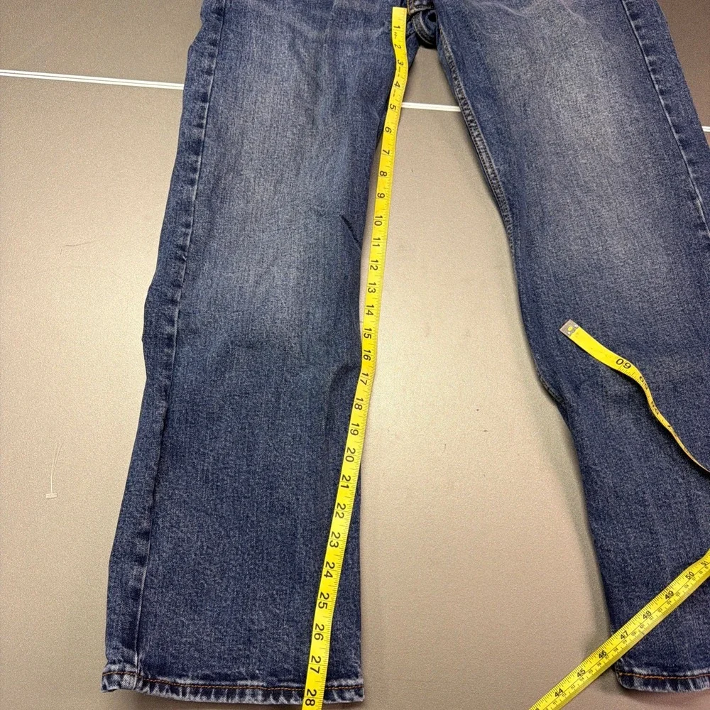 Signature Levi Strauss Mens Loose Fit Jeans Blue Medium Wash 35x28 Denim